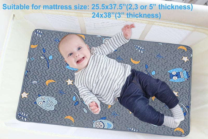 MatLeya Quilted Pack n Play Sheet Fitted, Breathable Thick Pad for Pack and Play Mattress, Pack and Play Mattress Sheet fits Graco, Portable Mini Cribs, Play Yards, Padded Playpen Protector Cover - Image 4